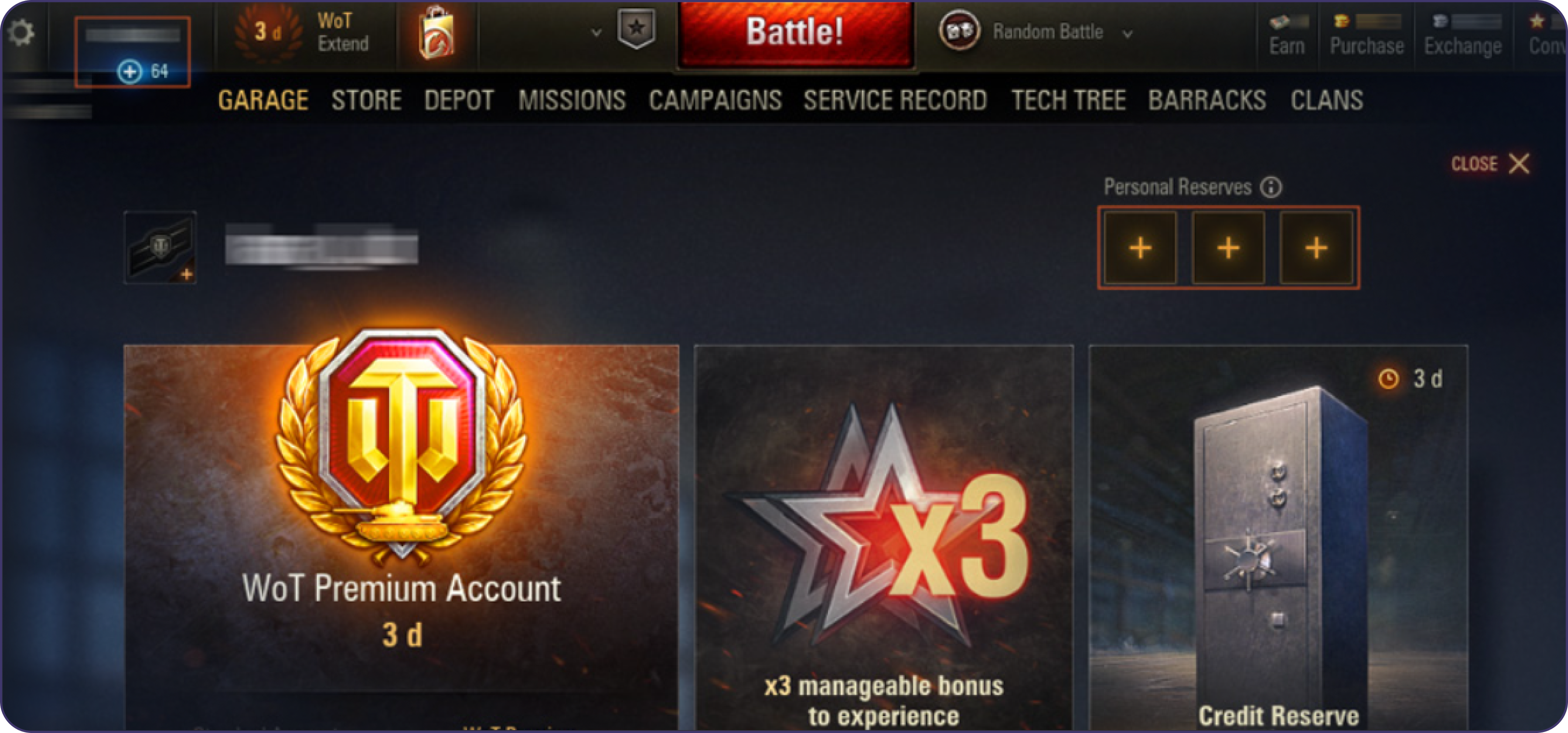 Fragmented UI — World of Tanks Boosters redesign.