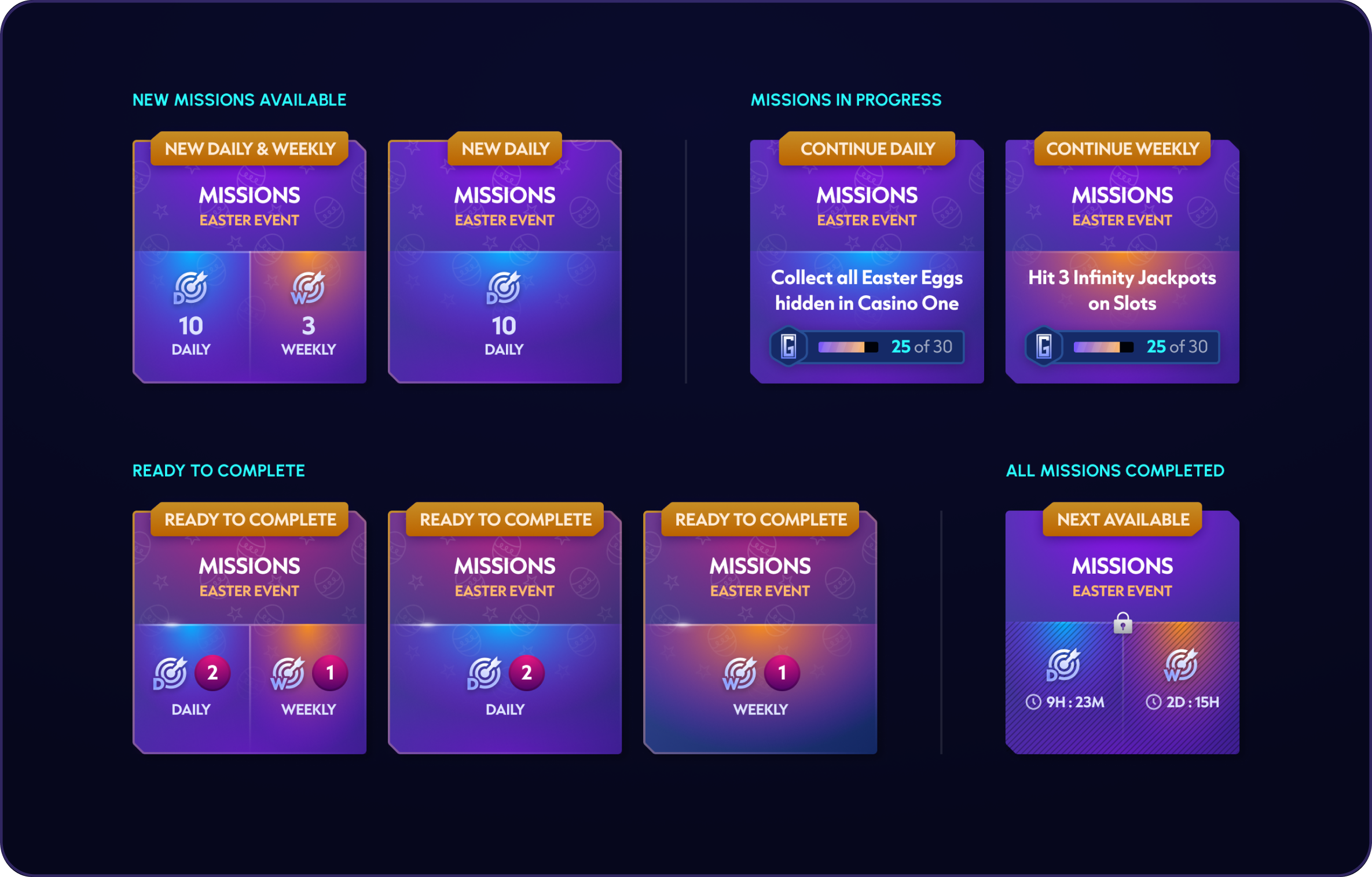 Easter Missions discovery interface.