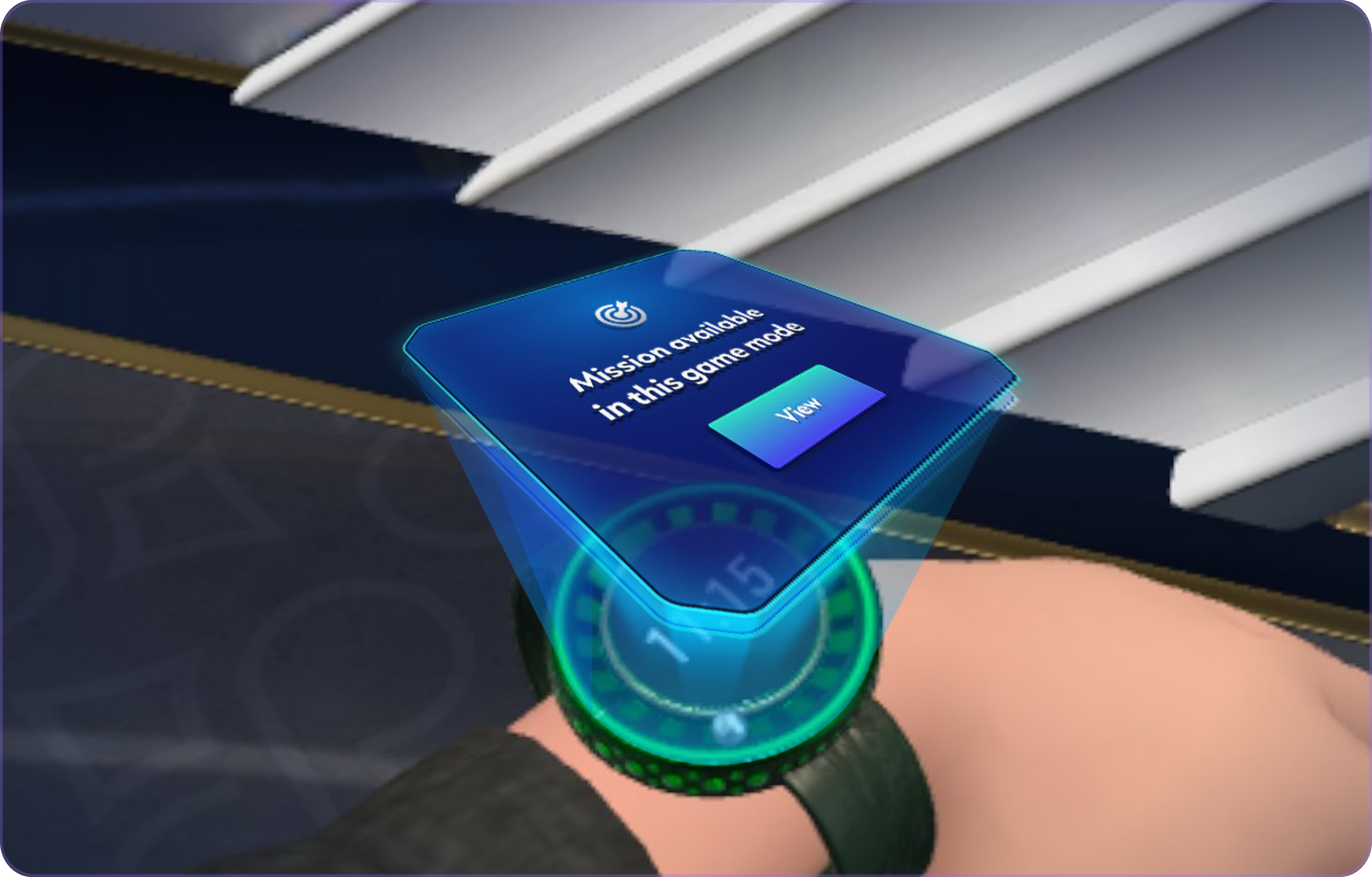 VR Missions notification interface.
