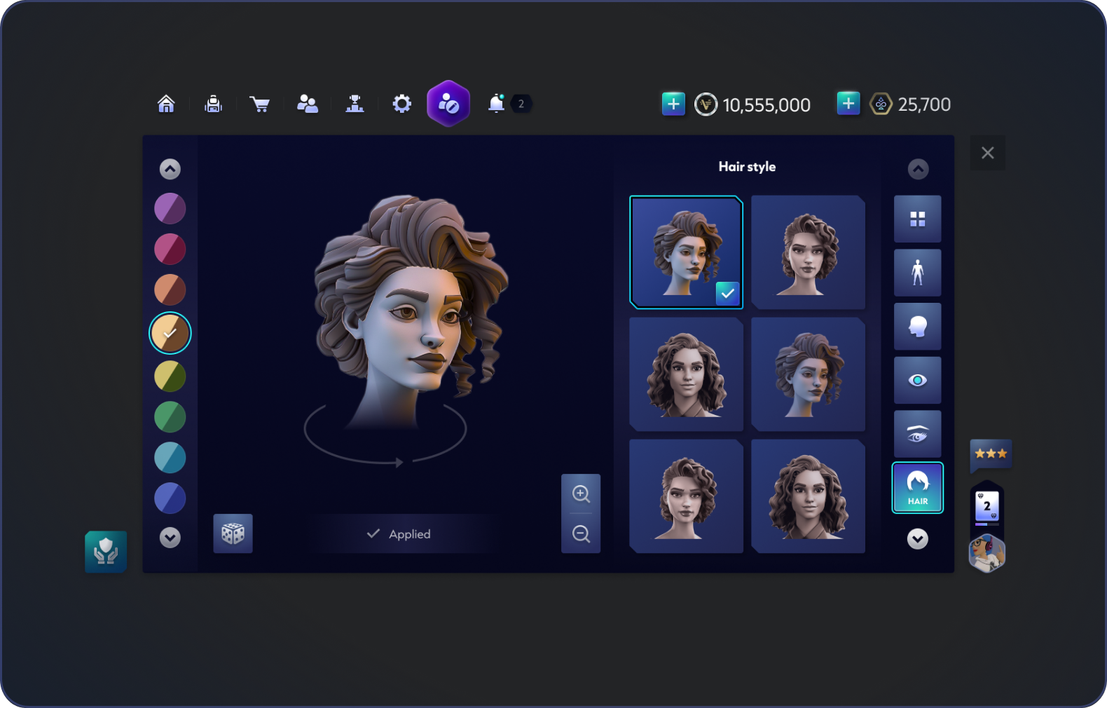 Avatar customization integrated into the expanded Watch interface.