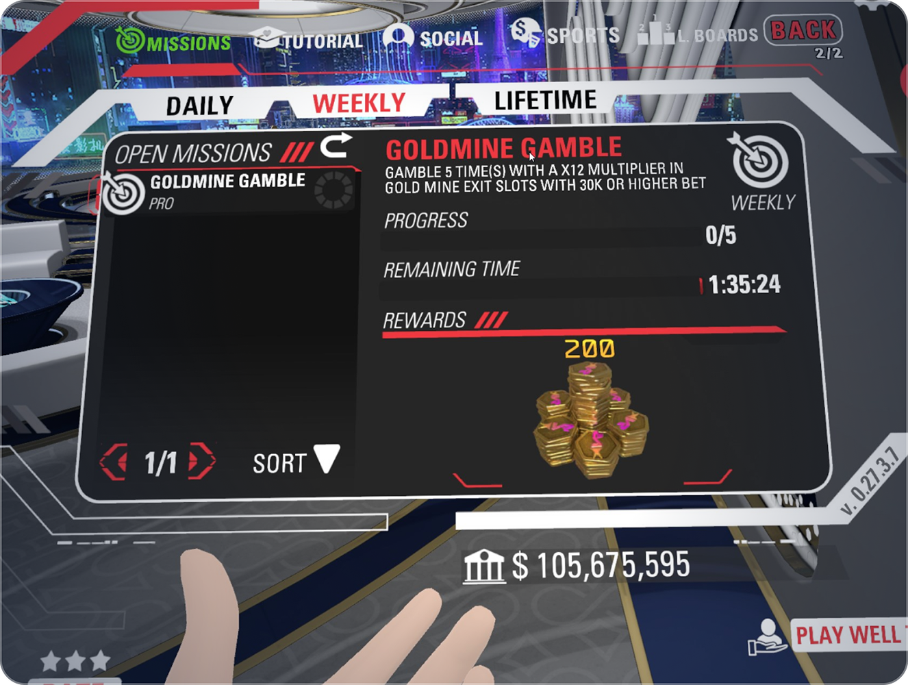 Legacy mission details with overlapping navigation and reward information.
